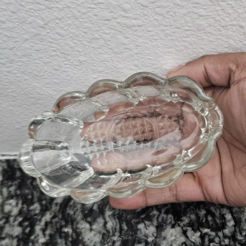 vintage Princess House crystal utensil‎ spoon and fork holder